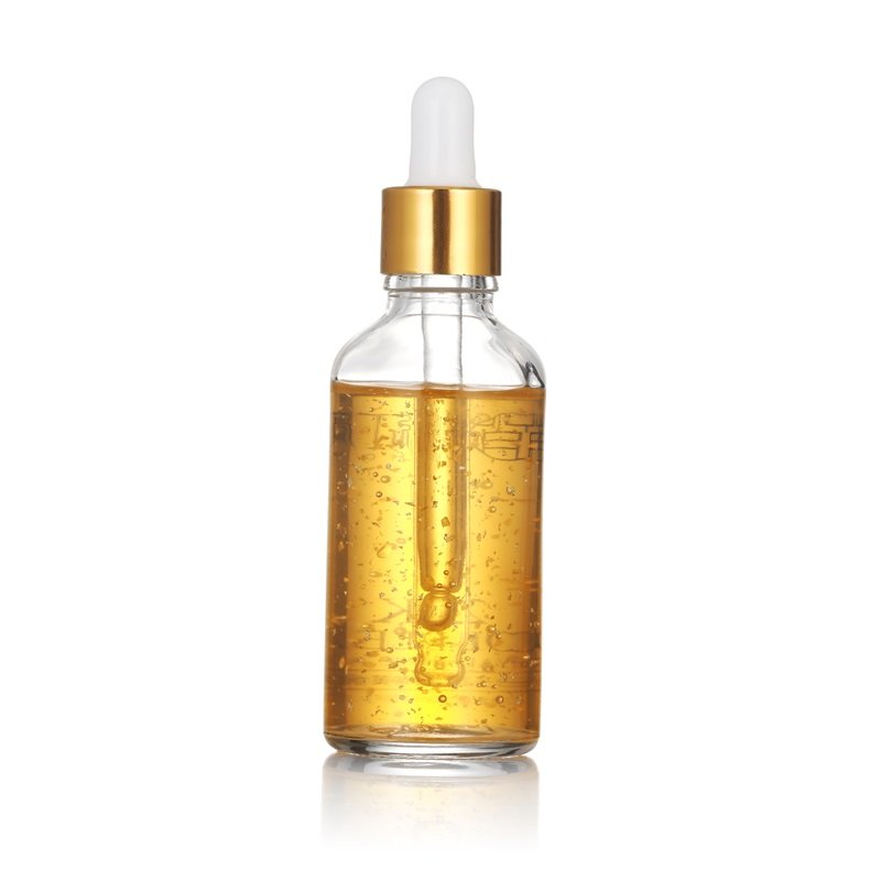 transparent glass serum hair oil bottle gold dropper body essential oil bottles 5ml 10ml 15ml 30ml 50ml 100ml