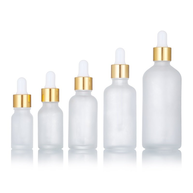 transparent glass serum hair oil bottle gold dropper body essential oil bottles 5ml 10ml 15ml 30ml 50ml 100ml