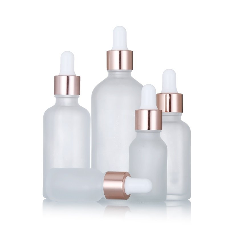 transparent glass serum hair oil bottle gold dropper body essential oil bottles 5ml 10ml 15ml 30ml 50ml 100ml