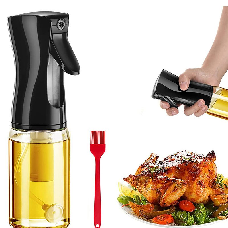 Portable reusable empty Leak-proof glass cooking tools olive oil bottles with spray