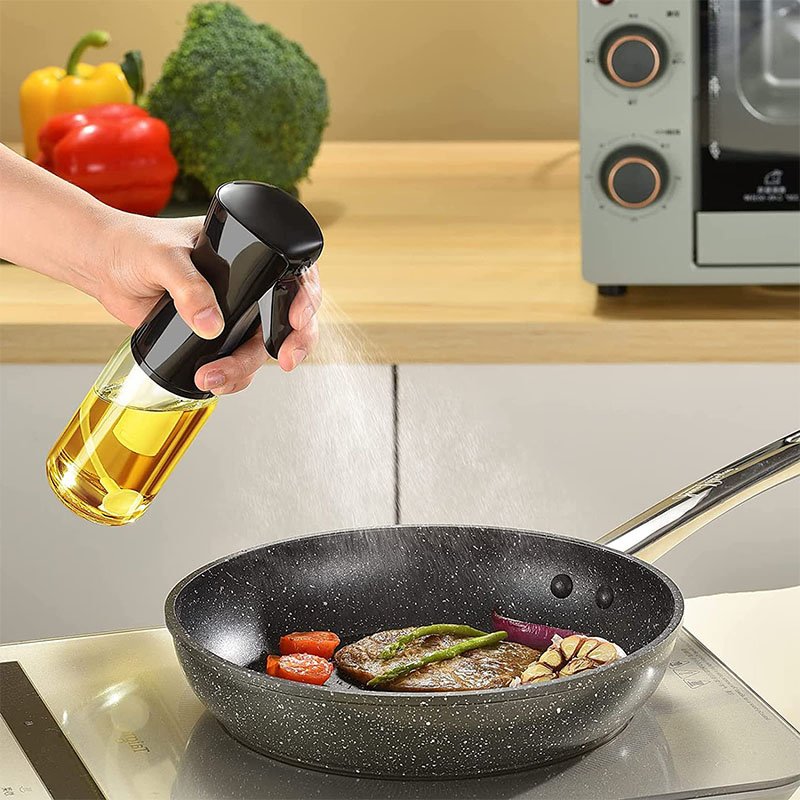 Portable reusable empty Leak-proof glass cooking tools olive oil bottles with spray