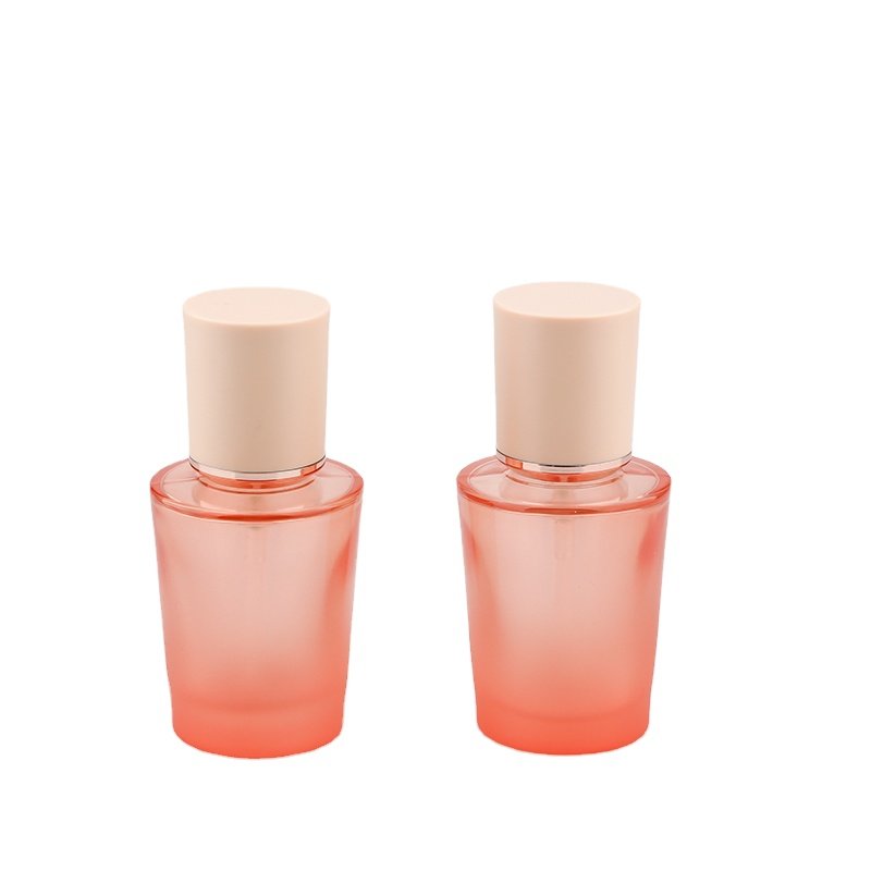 30ml Custom Packaging Cosmetics Makeup Luxury Foundation Glass Liquid Foundation Forst Pink Glass Bottle