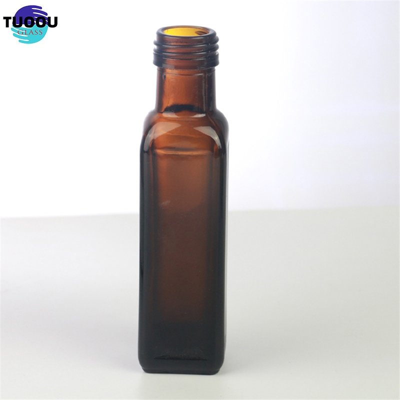Wholesale coconut olive edible package kitchen square brown glass bottle camellia oil container