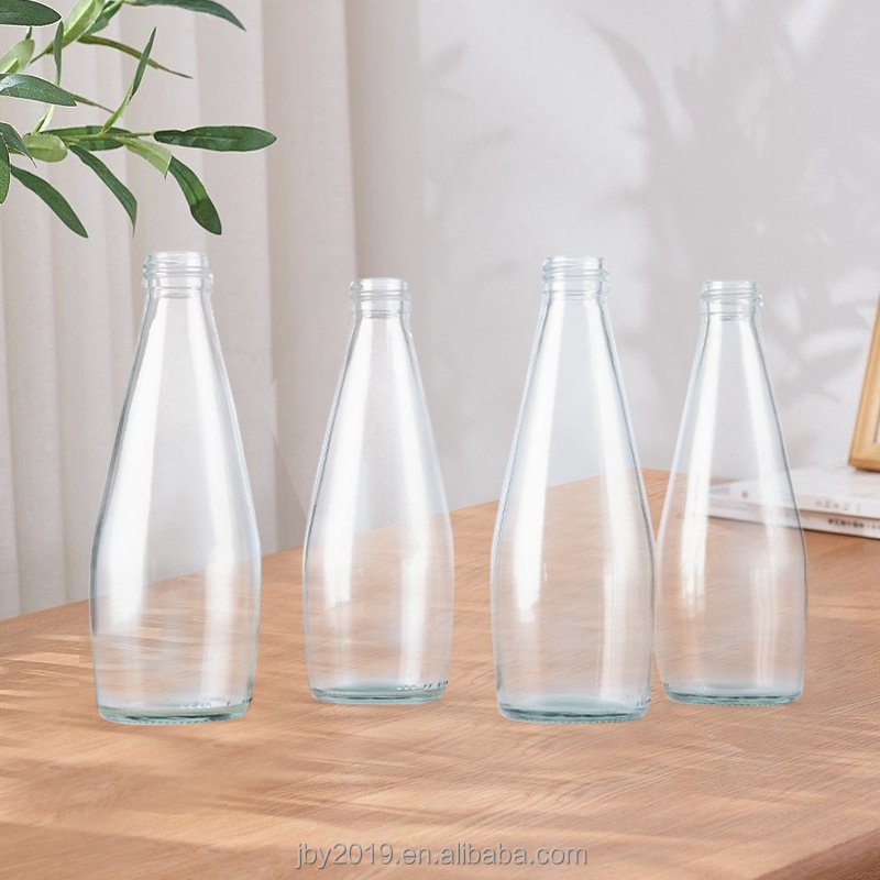 High Quality Milk Beverage Juice Transparent Glass Bottle With Round Mouth 750ml Glass Bottle