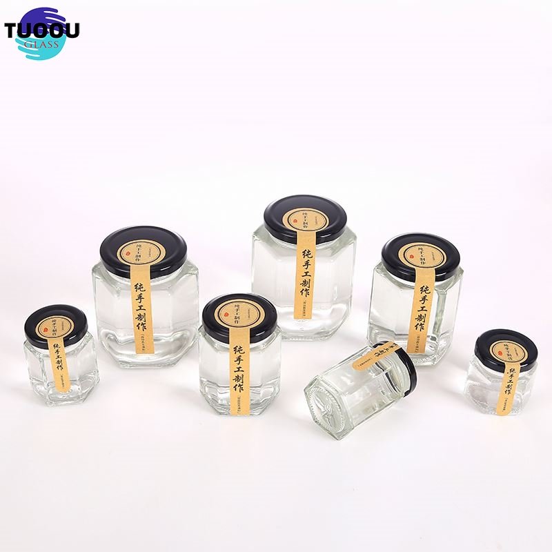Cheap Square Airtight With Metal Lid Clear Food Bottle Honey Home Kitchen Storage Container Glass Honey Jar