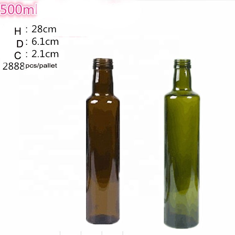 Transparent 750ml glass bottle 250ml seasoning amber bottle glass olive oil high-grade oil bottle