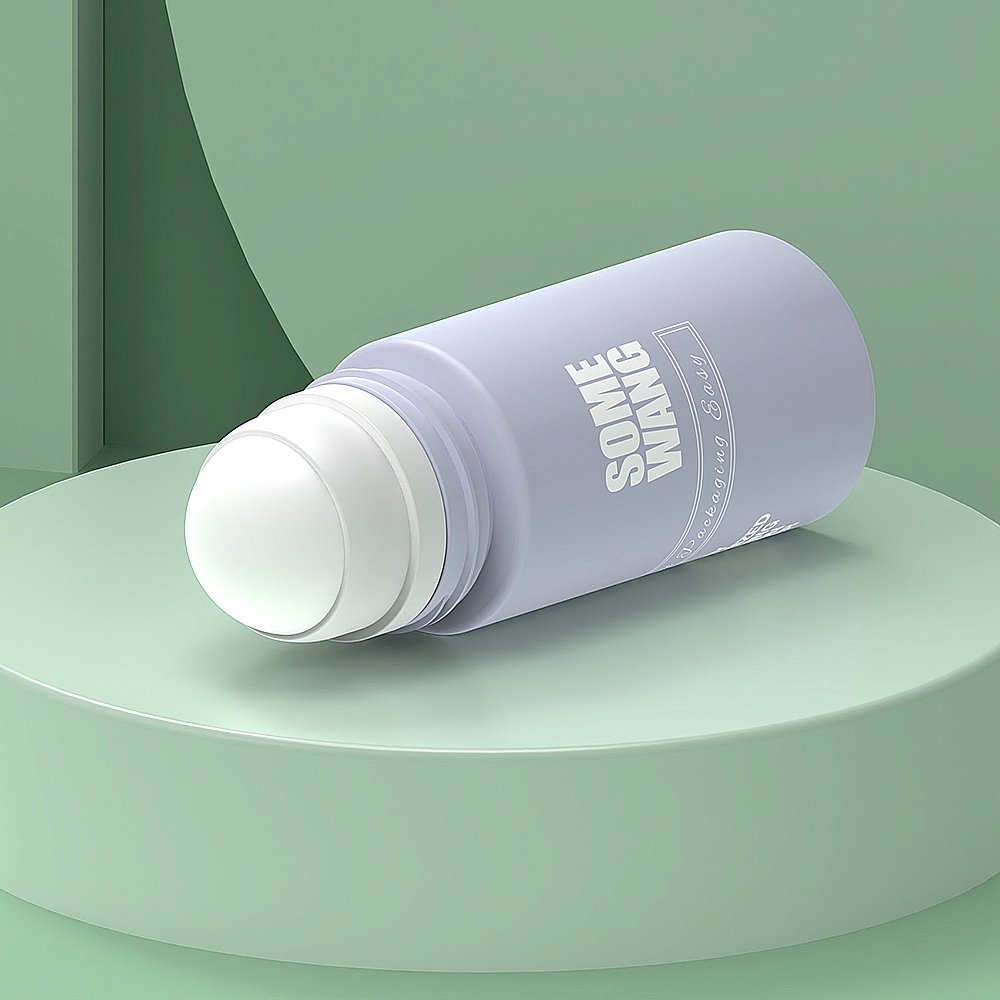 HOT SELL 50 ml fancy solid cosmetic deodorant roll on glass bottles for cosmetic packaging,empty glass roll on perfume bottle
