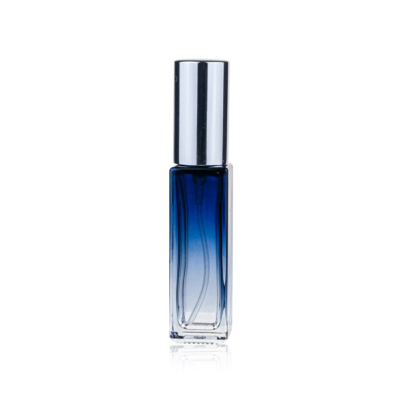 Gradual Blue Perfume Bottle 8ML 10ML Round And Square Shape Perfume Glass Bottle With Mist Spray Cap