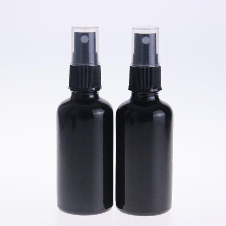 1oz 2oz 50ml Empty Matte Black Glass essential oil Spray Bottle with Fine Mist Sprayers