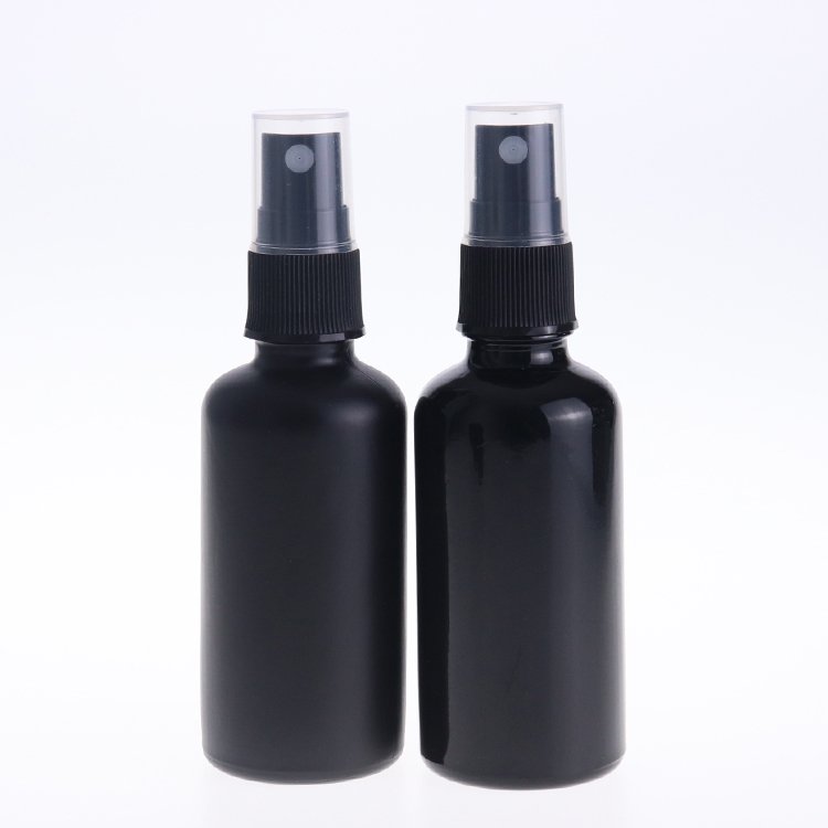 1oz 2oz 50ml Empty Matte Black Glass essential oil Spray Bottle with Fine Mist Sprayers