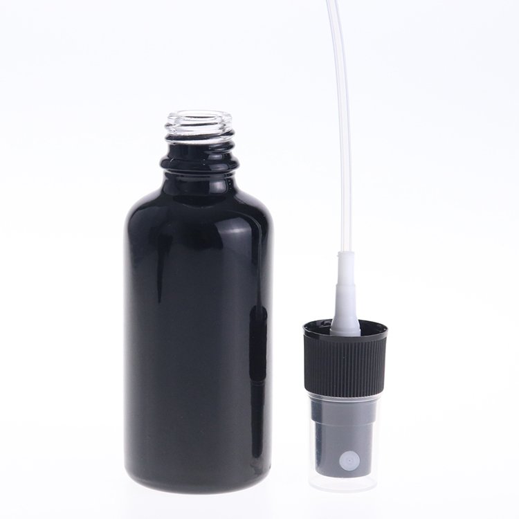 1oz 2oz 50ml Empty Matte Black Glass essential oil Spray Bottle with Fine Mist Sprayers