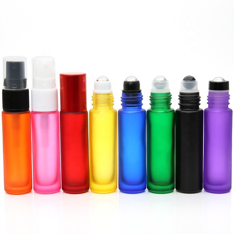 5ml 10ml glass gradient color roll on bottle eye cream perfume roller bottles