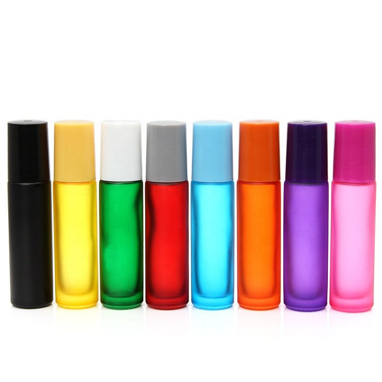 5ml 10ml glass gradient color roll on bottle eye cream perfume roller bottles