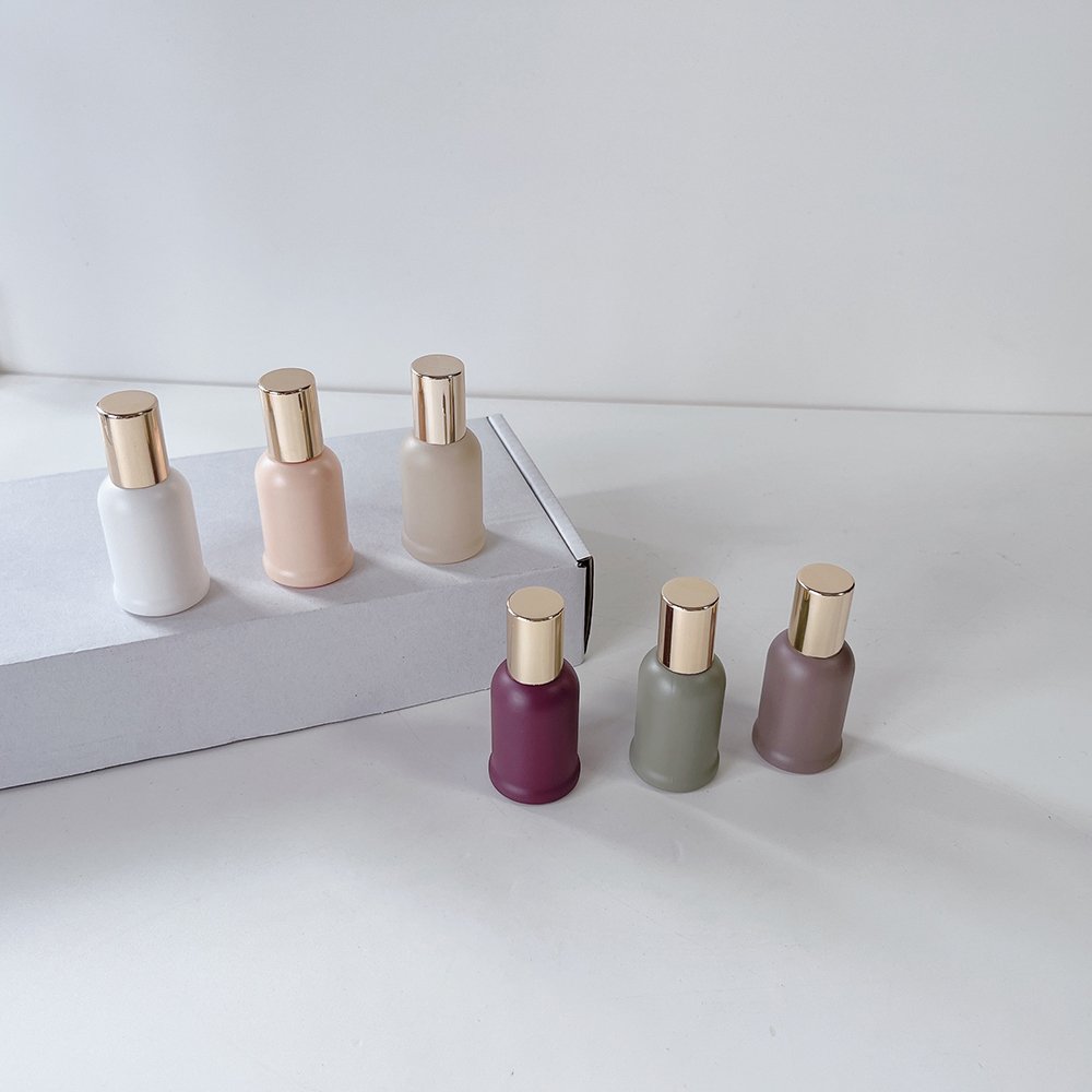 box packaging 10ml empty beauty Morandi matte pink white green burgundy nude brown Perfume fragrance Oil roller on glass bottle