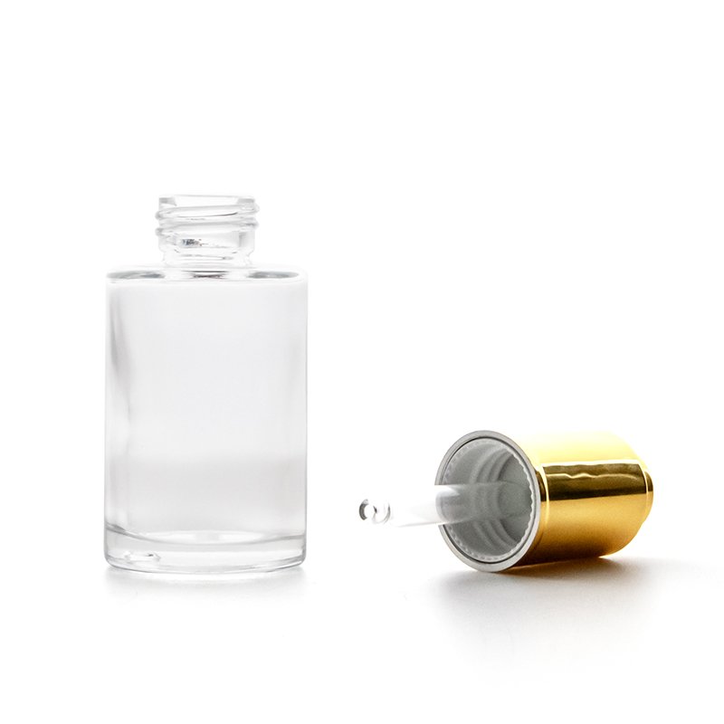 New Design 10ml 20ml 30ml Clear Glass Dropper Bottle Essential Oil Bottle with button press dropper