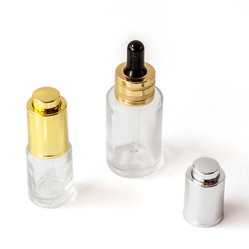New Design 10ml 20ml 30ml Clear Glass Dropper Bottle Essential Oil Bottle with button press dropper