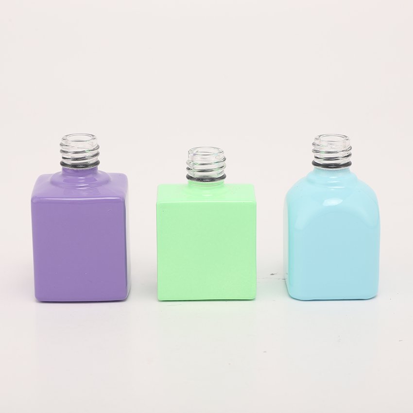 Purple Green white colorful gel glass bottle nail polish bottle for top base coat