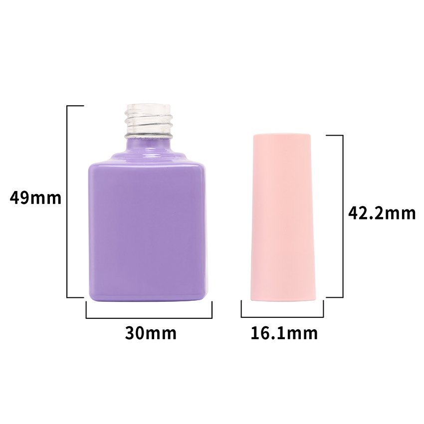 Purple Green white colorful gel glass bottle nail polish bottle for top base coat
