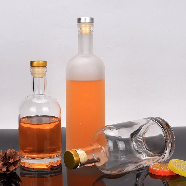 Custom Empty 500ml 750ml Vodka Tequila Bottle Packaging Wine Liquor Frosted Matte Color Glass Bottle