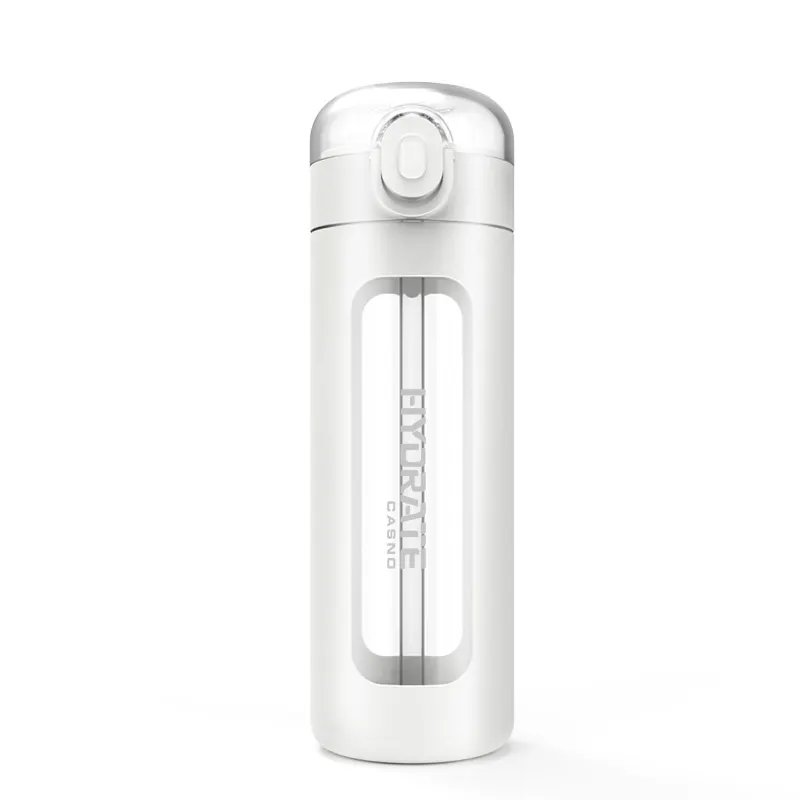 2023 Hot High Borosilicate Glass Water Bottle With Silicone Sleeve and Straw