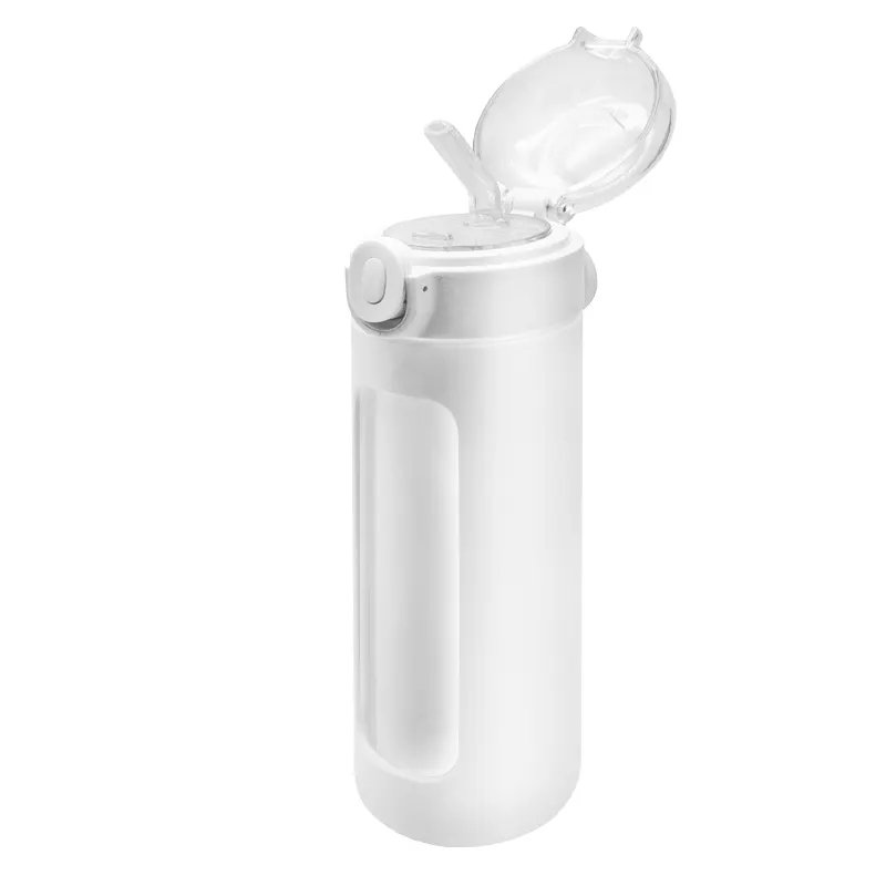 2023 Hot High Borosilicate Glass Water Bottle With Silicone Sleeve and Straw