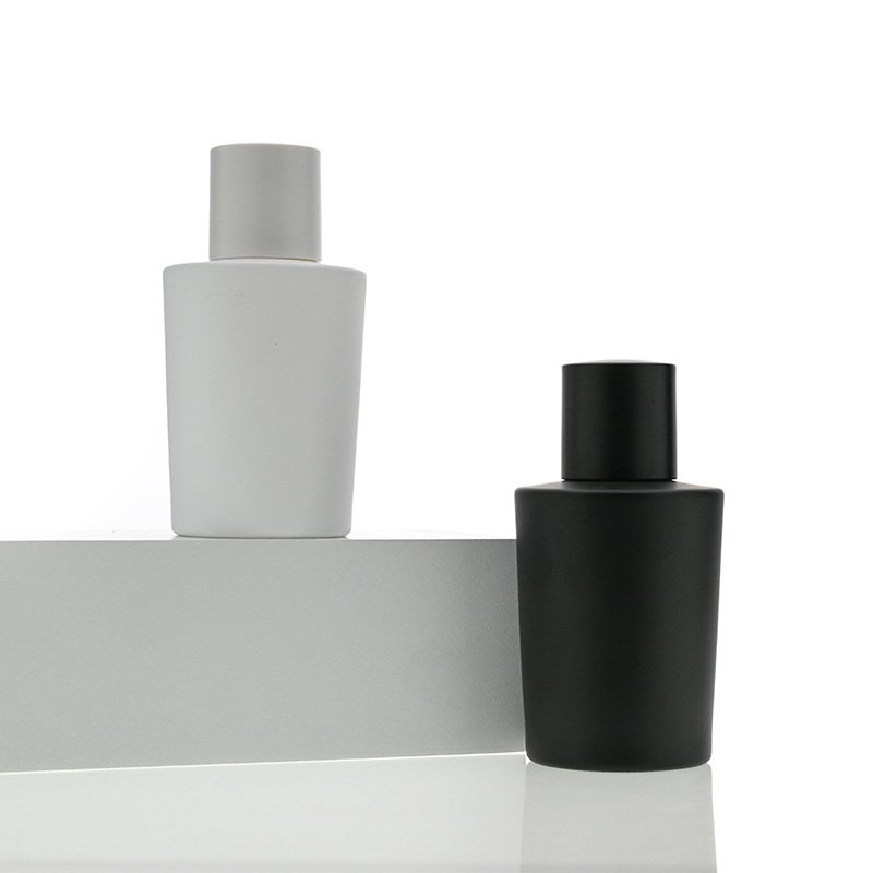 High quality round black white Arabic bottles glass 50ml perfume glass bottle luxury with round cap