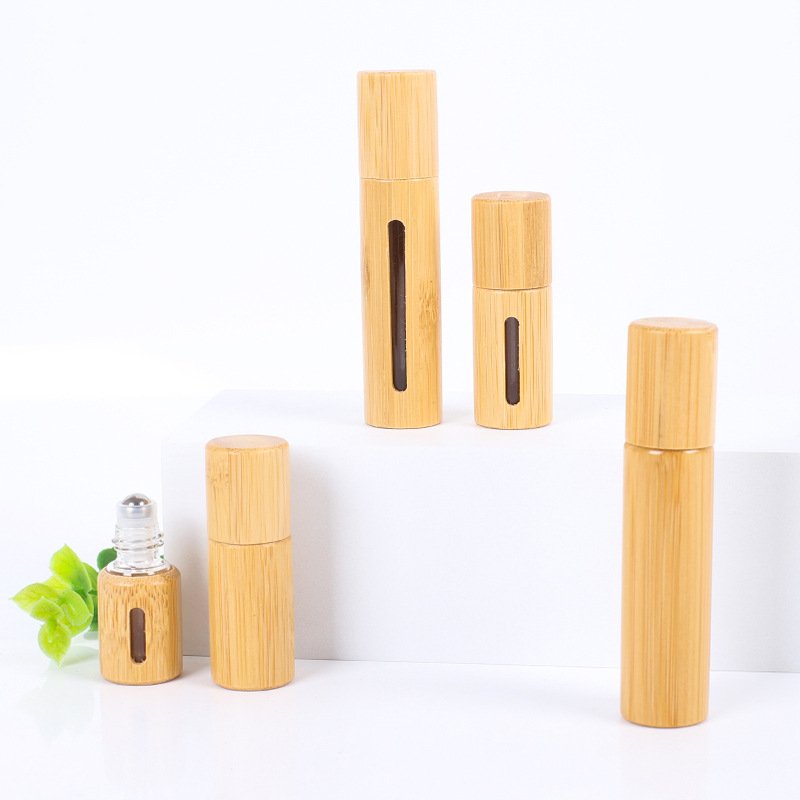 Eco friendly 5ml Bamboo 10ml Roll on Bottles for Essential Oils Portable Massage Oil Bottle 15ml