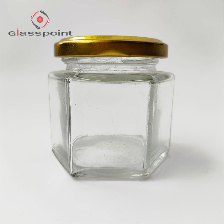 Glass Bottle for honey, small food containers wholesale, lovely food containers