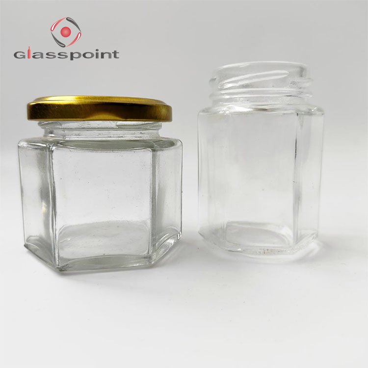 Glass Bottle for honey, small food containers wholesale, lovely food containers