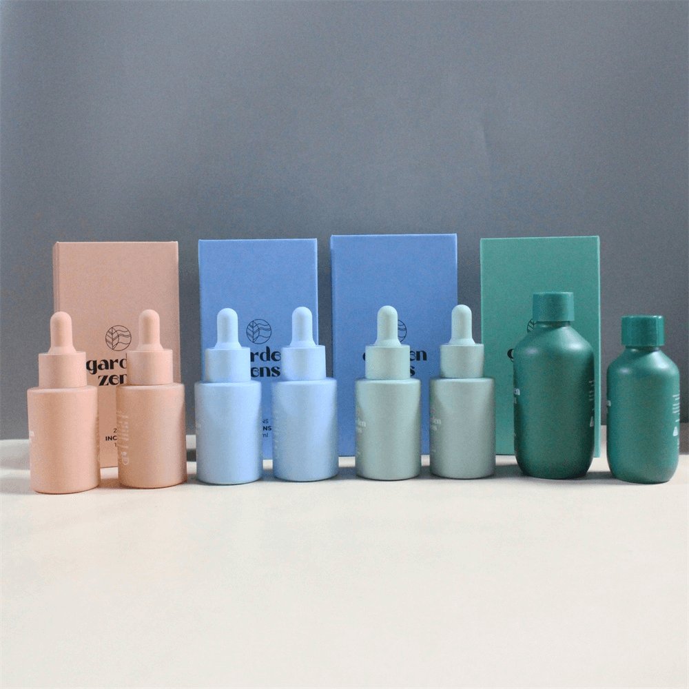 Skincare Packaging Glass Cup Bottles Dropper Oil Bottle Essential Hair Olive Spray Frosted Bottle Glass Container With Gold Lid