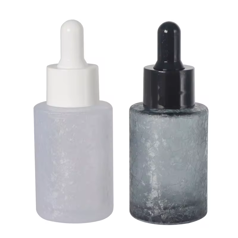 Custom Logo 1Oz 15Ml 30Ml 50Ml 100Ml Glass Skincare Bottle Frosted Cosmetic Glass Bottle 30Ml Flat Shoulder Glass Dropper Bottle