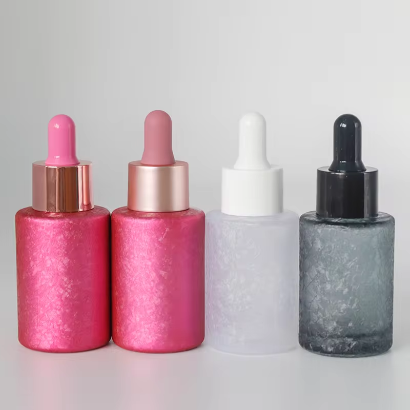 Custom Logo 1Oz 15Ml 30Ml 50Ml 100Ml Glass Skincare Bottle Frosted Cosmetic Glass Bottle 30Ml Flat Shoulder Glass Dropper Bottle