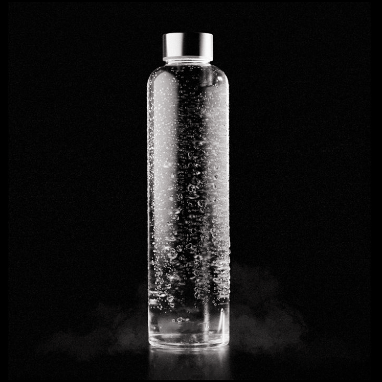 350ml 500ml 750ml cylinder frosted clear wide mouth colorful reusable glass drinking water bottle with metal lid