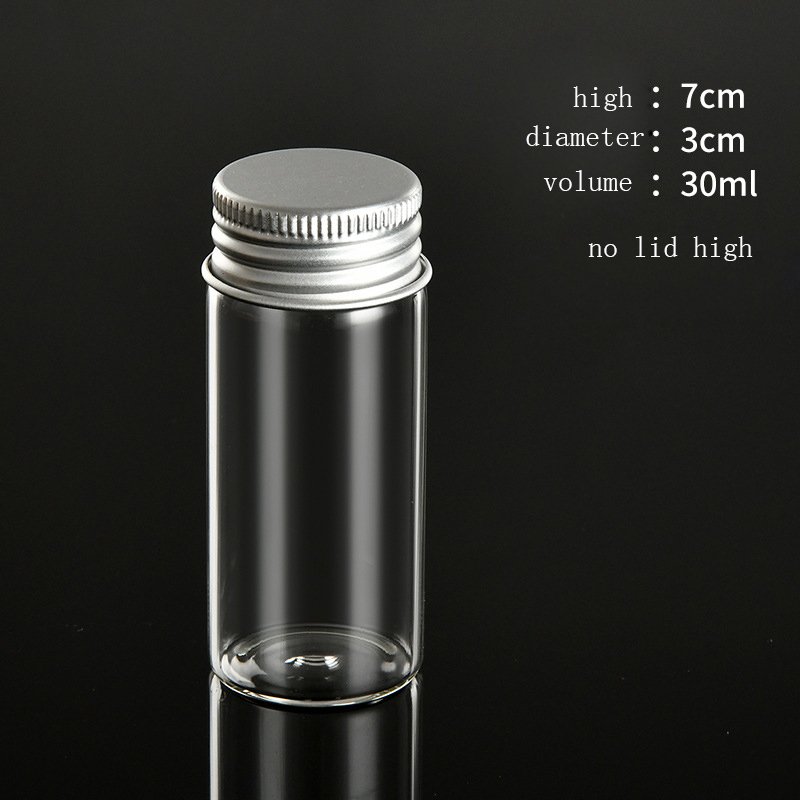 Empty Refillable Storage Tube Screw Top 5ml 7ml 10ml 14ml Small Sauce Glass Bottle with Silver Aluminium Lid