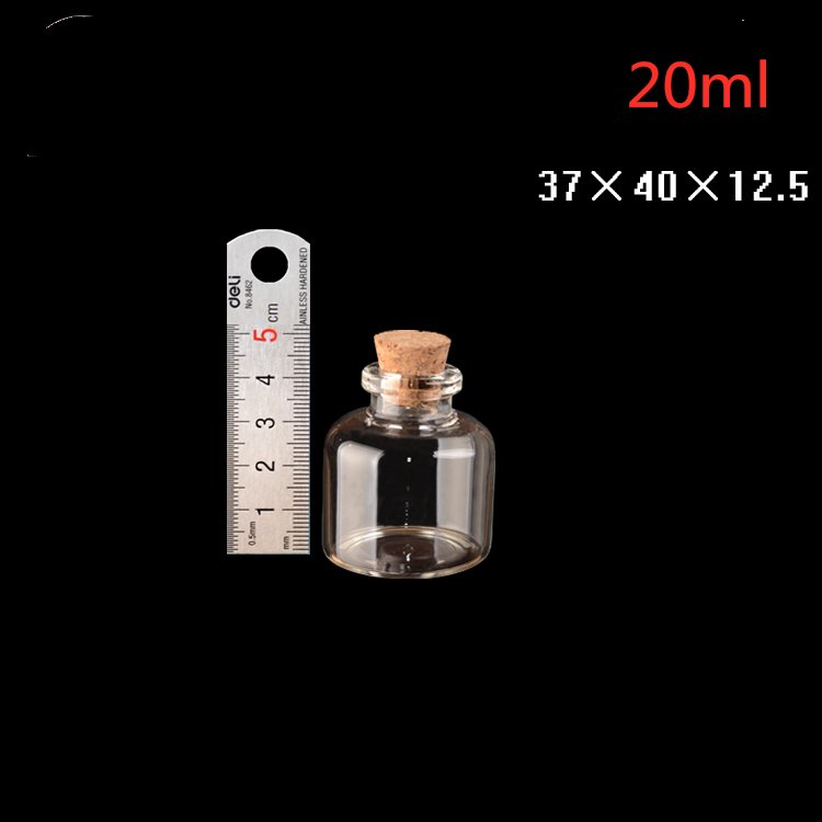 4ml 10ml 20ml 23ml 35ml 60ml Empty Small Boston shoulder Transparent glass bottle with cork lid