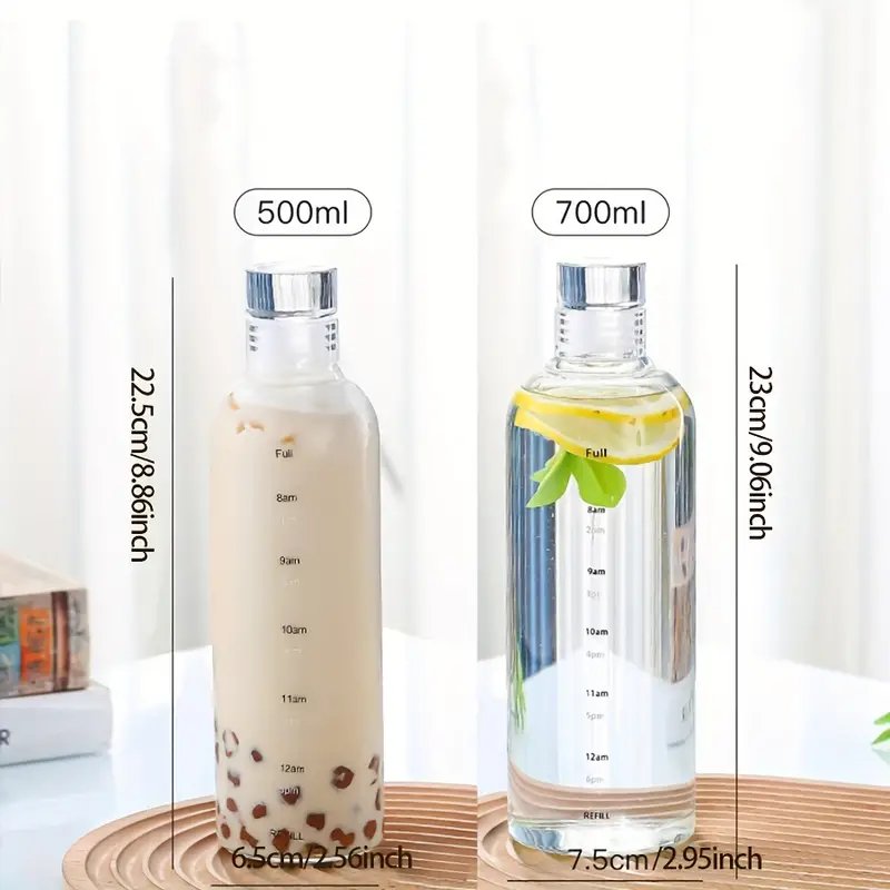 Hot Sales Clear Glass Water Bottles 500ml Juice Bottles Clear glass Eco-Friendly Reusable Glass Juicing Bottles