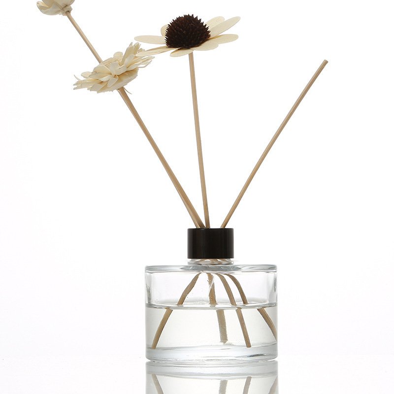 50ml 100ml 150ml 200ml Empty round aroma diffuser dry flower cane essential oil perfume glass bottle