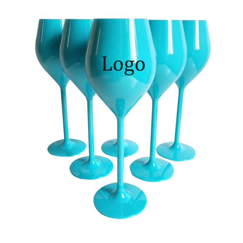 2024 New 130ml 4.5oz Plastic Tulip Champagne Wine Glass In Bulk Blue Support Custom Logo