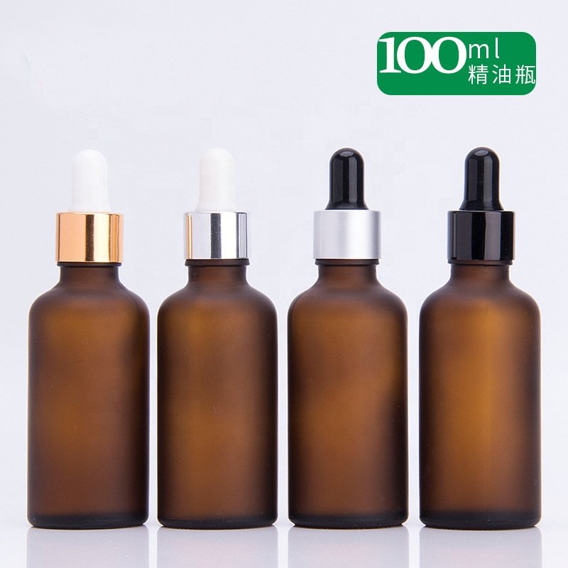 aluminum dropper bottle 15 ml 20 ml 30 ml 50 ml amber glass bottle with gold silver black dropper for essential oil