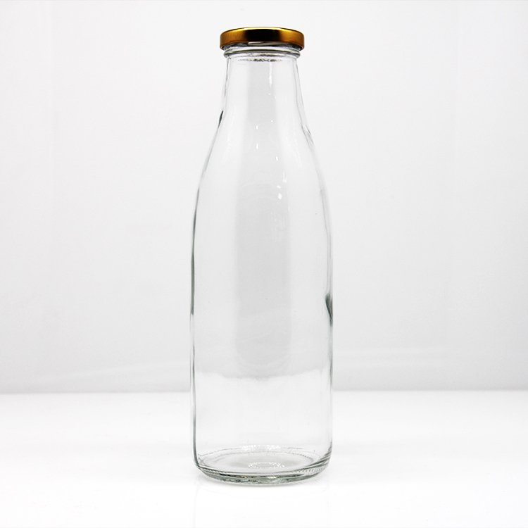 250Ml 300Ml 500Ml 750Ml 1L Clear Juice Glass Milk Bottle With Metal Lid