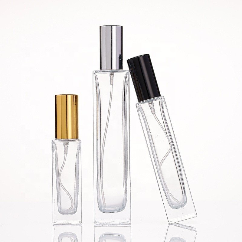 30ml Luxury Beautiful Spray Perfume Atomizer 30 ML 1oz Screw Neck Empty Square Thick Glass Refillable Perfume Bottle