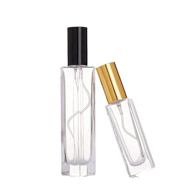 30ml Luxury Beautiful Spray Perfume Atomizer 30 ML 1oz Screw Neck Empty Square Thick Glass Refillable Perfume Bottle