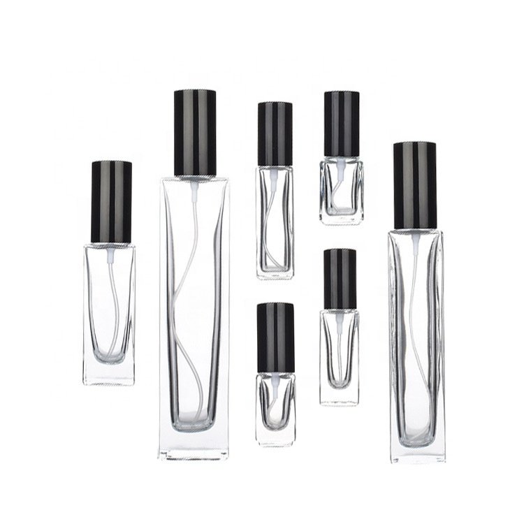 30ml Luxury Beautiful Spray Perfume Atomizer 30 ML 1oz Screw Neck Empty Square Thick Glass Refillable Perfume Bottle