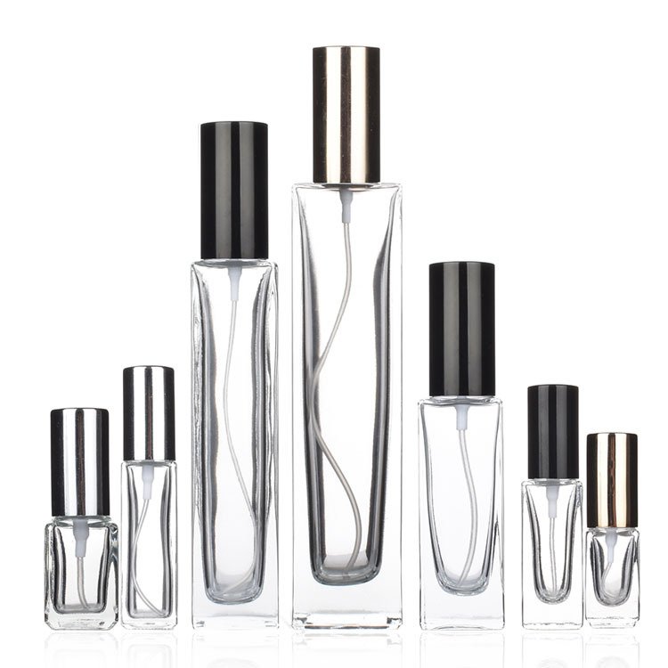 30ml Luxury Beautiful Spray Perfume Atomizer 30 ML 1oz Screw Neck Empty Square Thick Glass Refillable Perfume Bottle