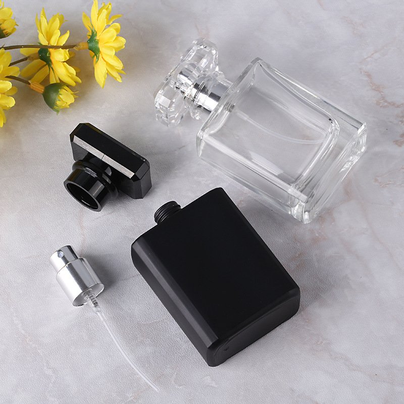 New Design fashion black empty glass bottle for men's perfume