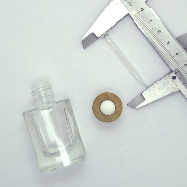Ecannal 10ml bamboo glass dropper cap rectangle glass bottle 14mm diameter high-end customize bottle with logo