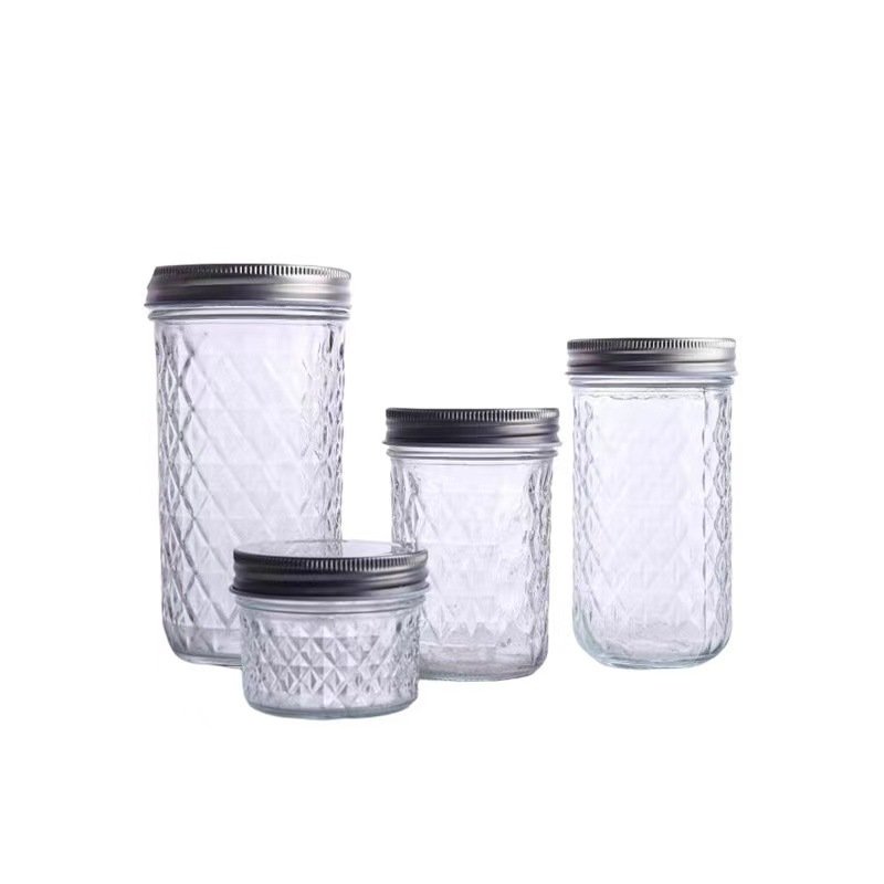Glass Water Bottle Sealed Bottle Milkshake Juice Drink Cup Glass Mason Jars with Lid and Straws