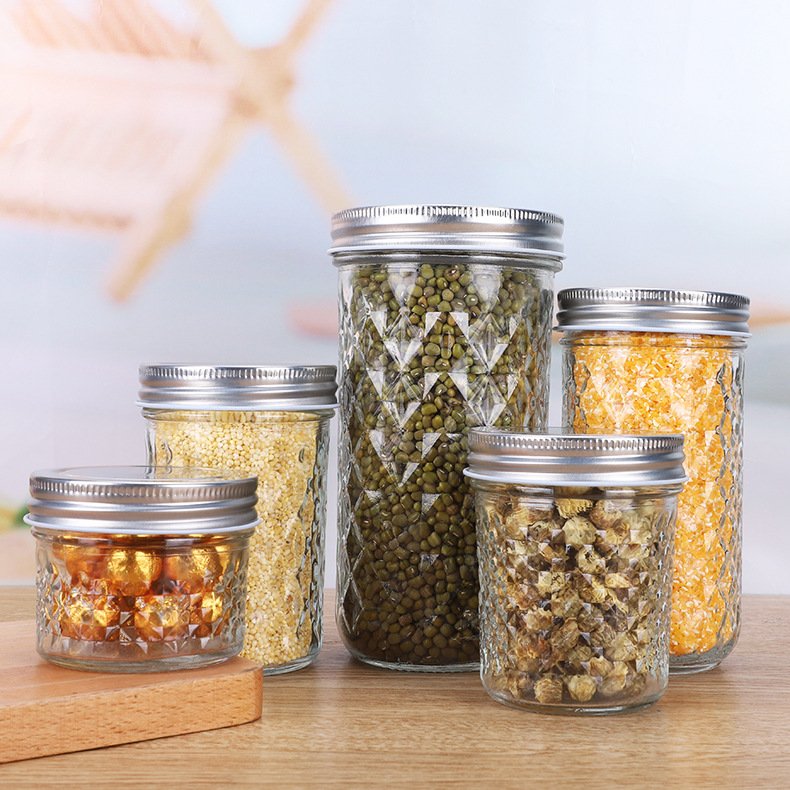 Glass Water Bottle Sealed Bottle Milkshake Juice Drink Cup Glass Mason Jars with Lid and Straws