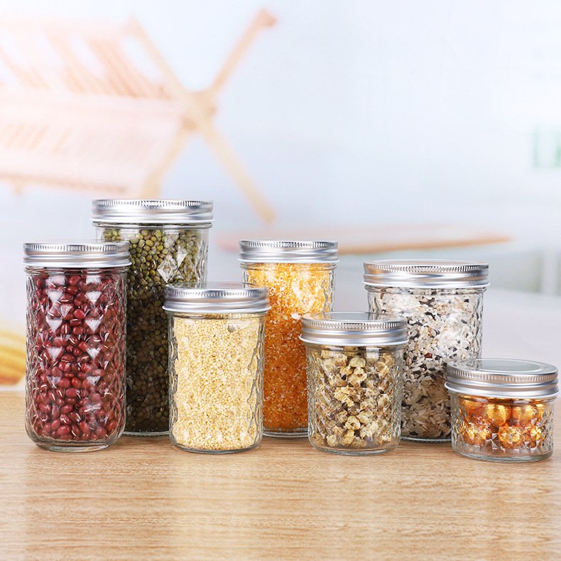 Glass Water Bottle Sealed Bottle Milkshake Juice Drink Cup Glass Mason Jars with Lid and Straws