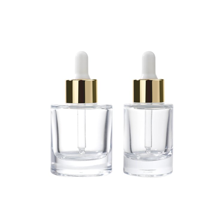 30ml Transparent Empty Round Essential Oil Dropper Glass Cosmetic Serum Bottle,serum eye essential oil glass bottle with dropper